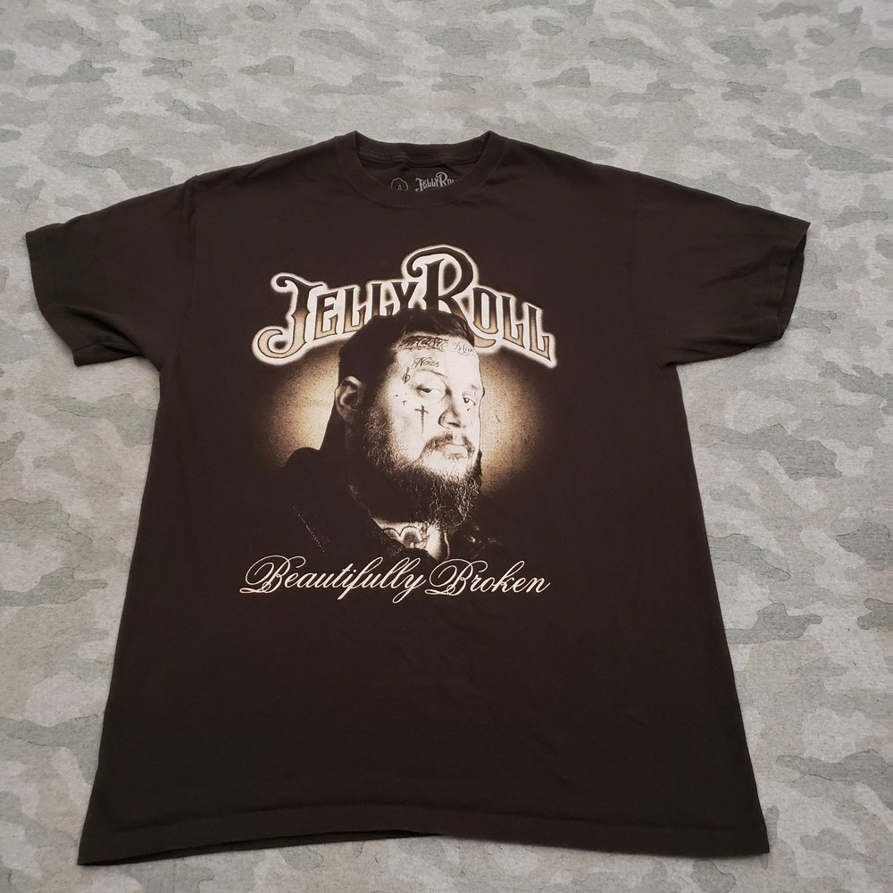 Jelly Roll Shirt Mens Large Brown Short Sleeve‎